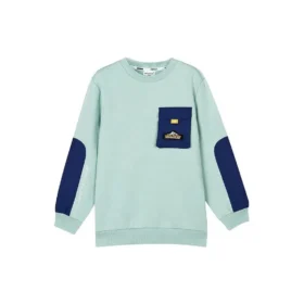 Camisola de manga comprida com estampado “Azul-petróleo”