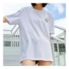 Camisola de manga curta com estampado de barril Branca