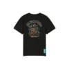 Camisola de manga curta com estampado em barril, preta