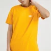 Camisola de manga curta respirável Skechers Loose Printing para homem, amarela