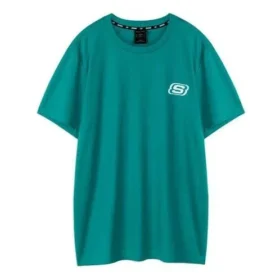 Camisola de manga curta Skechers Printing S Knit para homem, verde Camisola de manga curta Skechers Printing S Knit para homem, verde