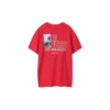 Camisola de manga curta Skechers Printing S Knit para homem, vermelho corrida