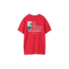 Camisola de manga curta Skechers Printing S Knit para homem, vermelho corrida Camisola de manga curta Skechers Printing S Knit para homem, vermelho corrida
