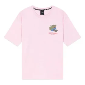 Camisola de manga curta unissexo rosa e vermelha com estampado respirável