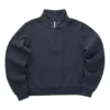 Camisola desportiva casual de malha larga com gola redonda “Preto”