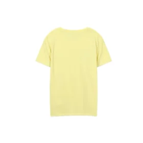 Camisola desportiva casual de manga curta com estampado solto, amarela
