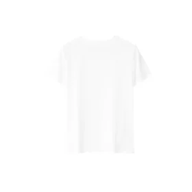 Camisola desportiva casual de manga curta com estampado solto, branca