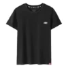Camisola desportiva casual de manga curta com estampado solto, preta