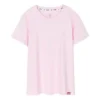 Camisola desportiva de gola redonda e manga curta rosa