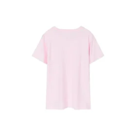 Camisola desportiva de gola redonda e manga curta rosa
