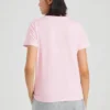 Camisola desportiva de gola redonda e manga curta rosa