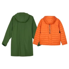 Casaco casual com capuz 2 em 1 “Verde Laranja”