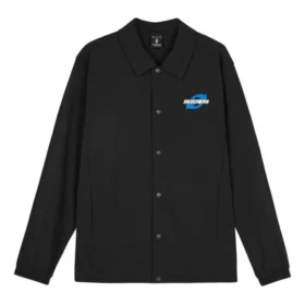 Casaco casual com letras estampadas “Preto”