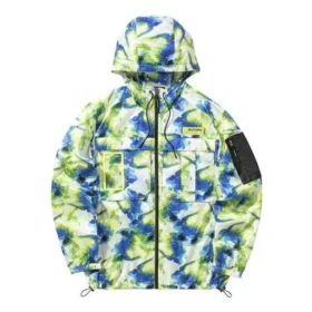 Casaco casual de camuflagem em tecido “Verde Azul Branco”