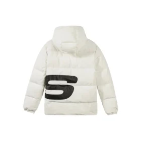 Casaco Casual de Penas “Branco”