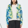 Casaco com capuz casual camuflado “Verde Azul”