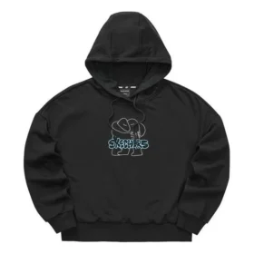 Casaco com capuz casual com grafismo “Black”