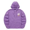 Casaco com capuz e fecho de correr da série casual colorida “Roxo Branco”