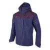Casaco com capuz em tecido “Navy Burgundy”