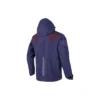 Casaco com capuz em tecido “Navy Burgundy”