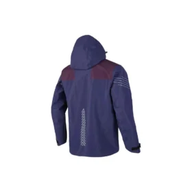 Casaco com capuz em tecido “Navy Burgundy”