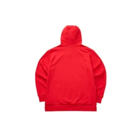 Casaco com capuz forrado a velo com estampado divertido “Vermelho Cinza Azul-marinho”