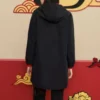 Casaco comprido casual da série CNY “Preto Vermelho”