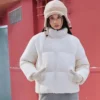 Casaco curto de penas da série Lifestyle “Branco”