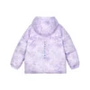 Casaco de penas com capuz “Roxo Branco”