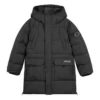 Casaco de penas comprido casual “Black Teal”