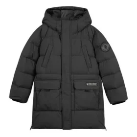 Casaco de penas comprido casual “Black Teal”