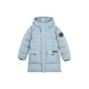 Casaco de penas comprido casual “Black Teal”