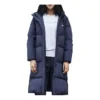 Casaco de penas comprido casual “Navy”