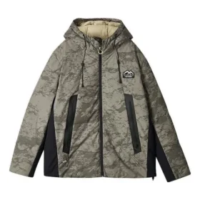 Casaco de penas Water Repellent com capuz da série Lifestyle “Verde-oliva Preto”