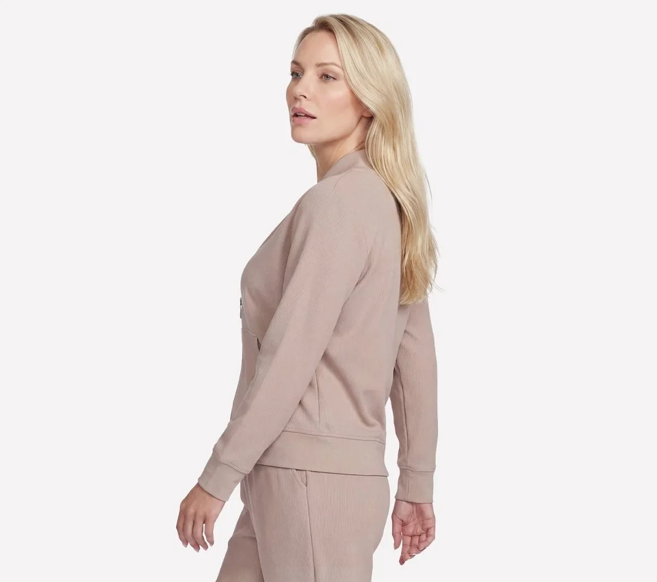 Casaco GO Luxe Rib Everyday com fecho completo Casaco GO Luxe Rib Everyday com fecho completo