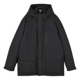 Casaco Waterproof com letras impressas para estilo de vida desportivo “Preto”