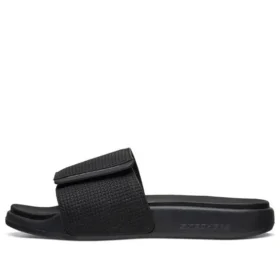 Chinelos desportivos de salto baixo com velcro, pretos