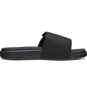 Chinelos desportivos de salto baixo com velcro, pretos
