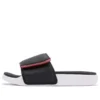 Chinelos desportivos elegantes de salto baixo com velcro Preto Vermelho