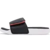 Chinelos desportivos elegantes de salto baixo com velcro Preto Vermelho
