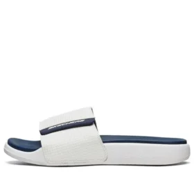 Chinelos desportivos rasos com velcro para exterior Branco Azul