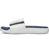 Chinelos desportivos rasos com velcro para exterior Branco Azul