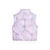 Colete casual de penas “Roxo e Branco”