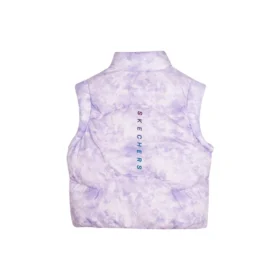Colete casual de penas “Roxo e Branco”