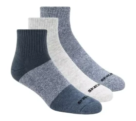 Conjunto de 3 pares de meias curtas com blocos de cor para homem