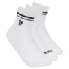 Conjunto de 3 pares de meias curtas com cano canelado para meninas