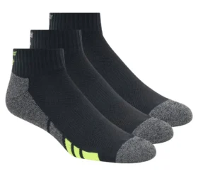 Conjunto de 3 pares de meias curtas masculinas em malha felpuda