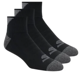 Conjunto de 3 pares de meias curtas masculinas em malha felpuda
