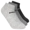 Conjunto de 3 pares de meias de algodão de cano baixo para rapazes