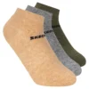 Conjunto de 3 pares de meias de algodão de cano baixo para rapazes